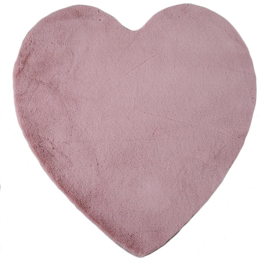 Pochon Tapijt Caty Roze 90x90x2 5 Vloerkleed Hart Hoogpolige Vloerkleed voor Kinderkamer Speelkleed