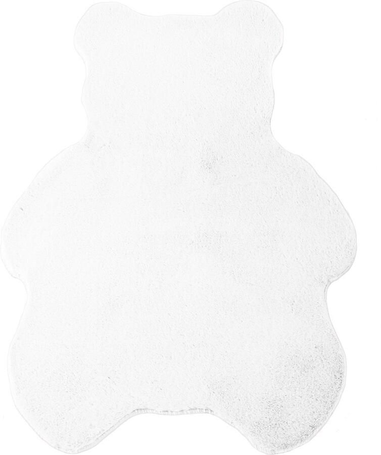 Pochon Tapijt Caty Wit 100x80x2 5 Vloerkleed Beer Hoogpolige Vloerkleed voor Kinderkamer Speelkleed