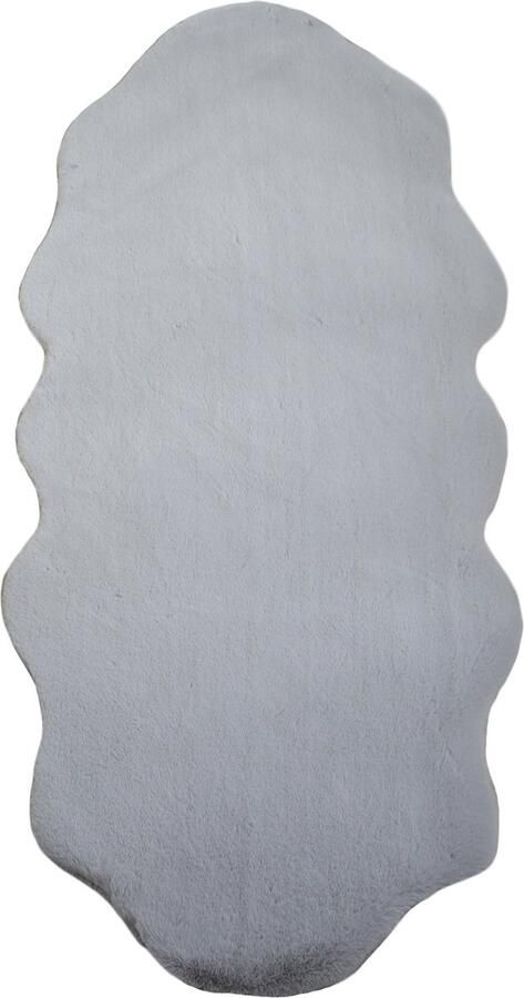 Pochon Tapijt Caty Zilver 180x60x2 5 Vloerkleed Imitatieleer Hoogpolige Vloerkleed
