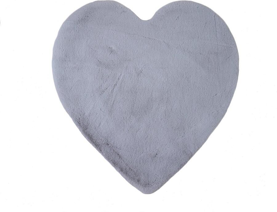 Pochon Tapijt Caty Zilver 90x90x2 5 Vloerkleed Hart Hoogpolige Vloerkleed voor Kinderkamer Speelkleed