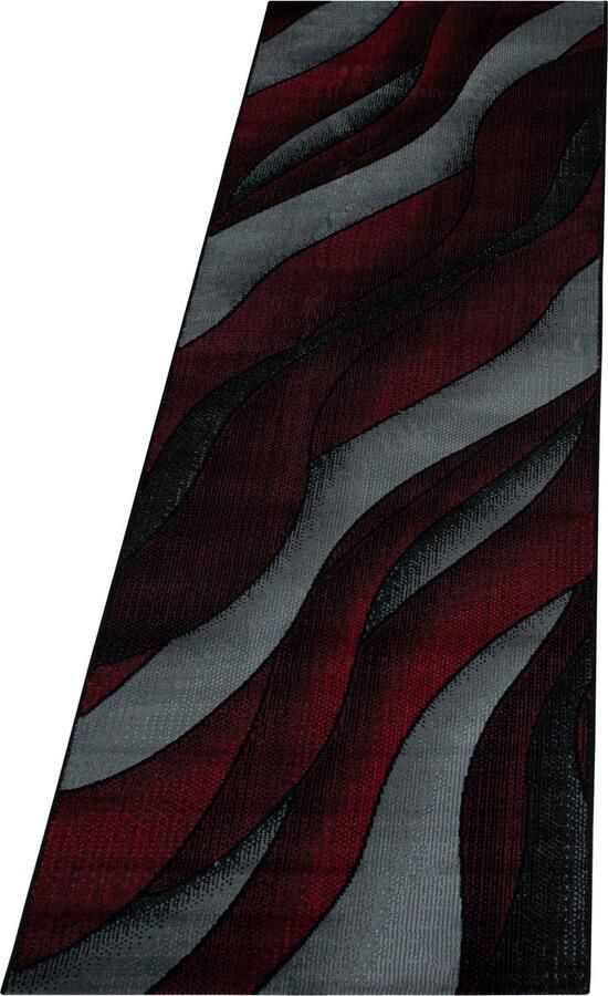 Pochon Tapijt Costa Rood 250x80x0 9 Vloerkleed Golven Laagpolige Vloerkleed Kortpolige Vloerkleed Rechthoekige Tapijt Rechthoekige Vloerkleed