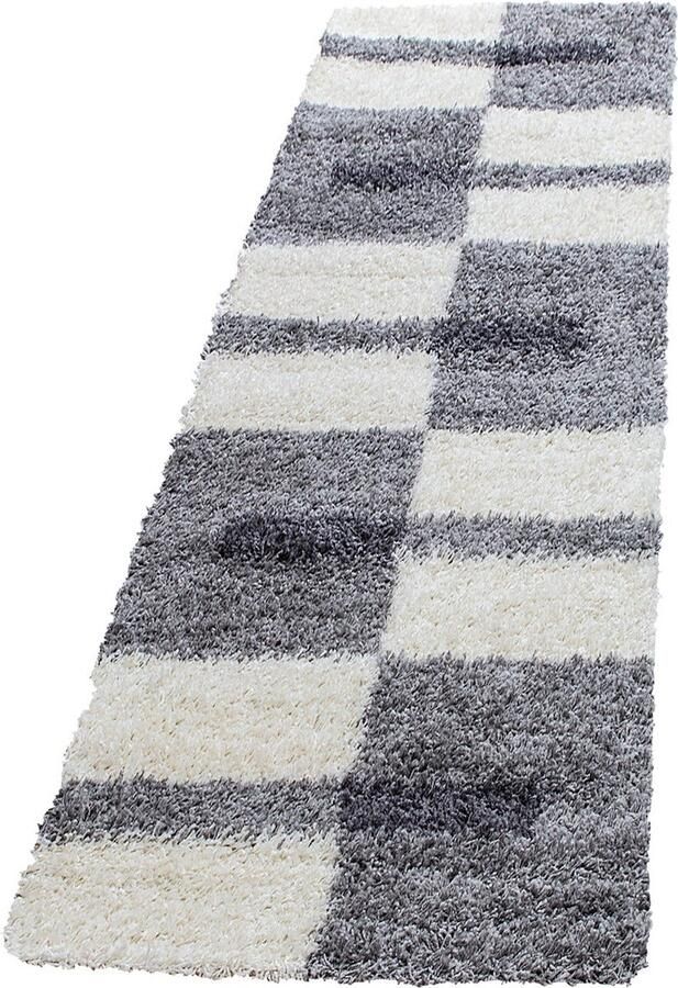 Pochon Tapijt Gala Lichtgrijs 250x80x3 Vloerkleed Geruit Hoogpolige Vloerkleed Rechthoekige Tapijt Rechthoekige Vloerkleed