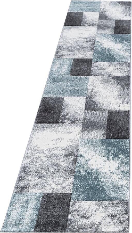 Pochon Tapijt Hawaii Blauw 300x80x1 3 Vloerkleed Geruit Hoogpolige Vloerkleed Rechthoekige Tapijt Rechthoekige Vloerkleed