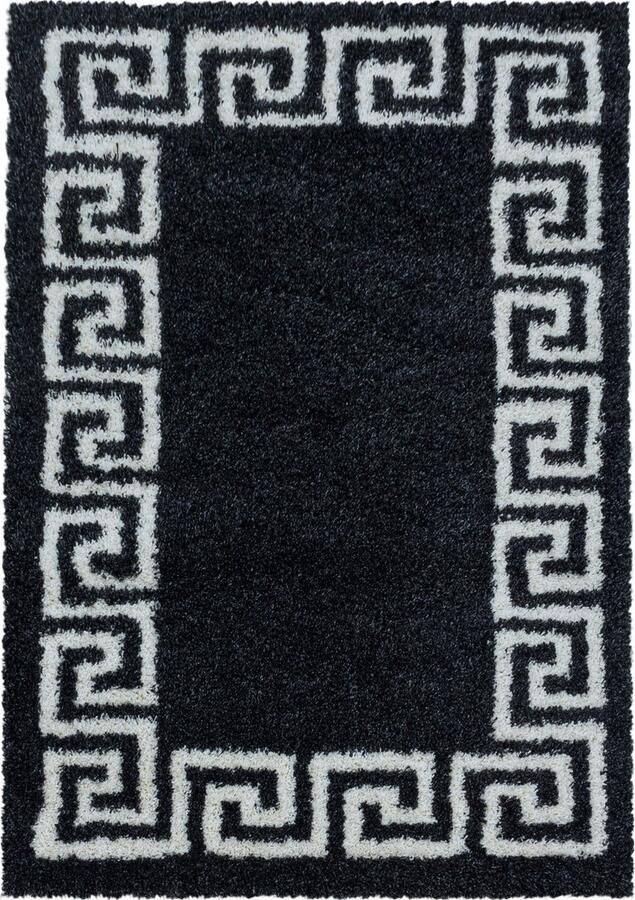 Pochon Tapijt Hera Antraciet 290x200x3 Vloerkleed Meander Hoogpolige Vloerkleed Rechthoekige Tapijt Rechthoekige Vloerkleed