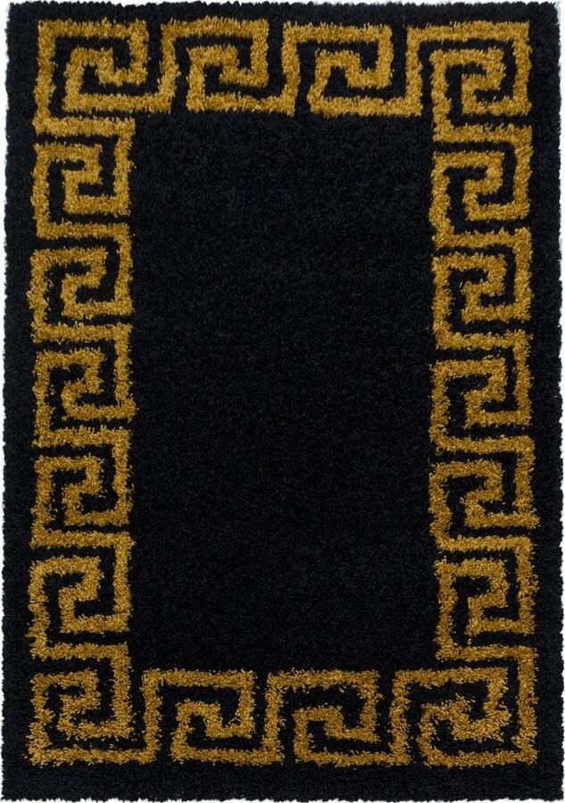 Pochon Tapijt Hera Goud 230x160x3 Vloerkleed Meander Hoogpolige Vloerkleed Rechthoekige Tapijt Rechthoekige Vloerkleed