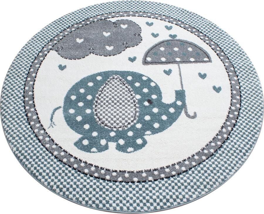 Pochon Tapijt Kids Blauw 160x160x1 1 Vloerkleed Race Auto Hoogpolige Vloerkleed voor Kinderkamer Speelkleed Ronde Vloerkleed Ronde Tapijt - Foto 3