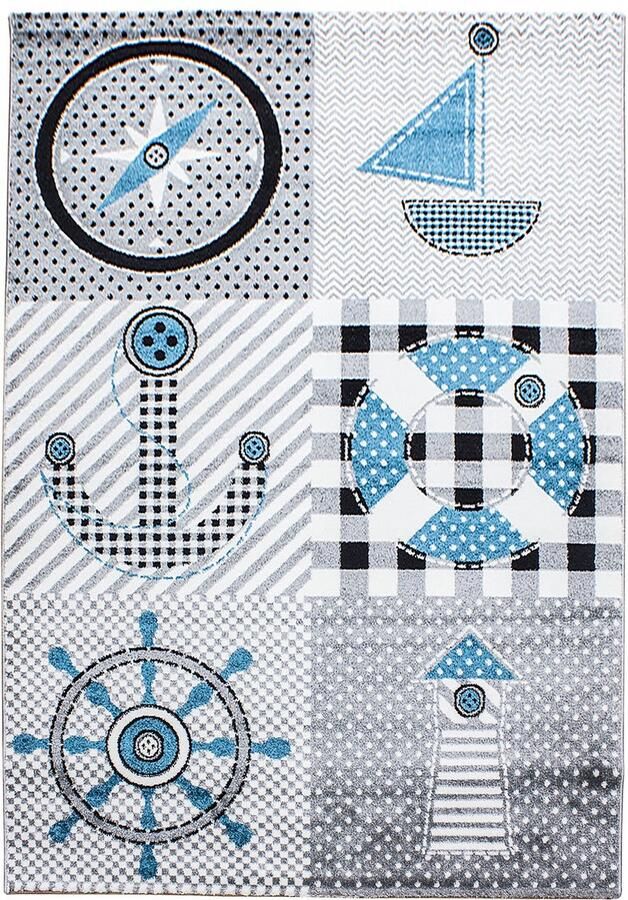 Pochon Tapijt Kids Grijs 170x120x1 1 Vloerkleed Piraten Hoogpolige Vloerkleed voor Kinderkamer Speelkleed Rechthoekige Tapijt Rechthoekige Vloerkleed