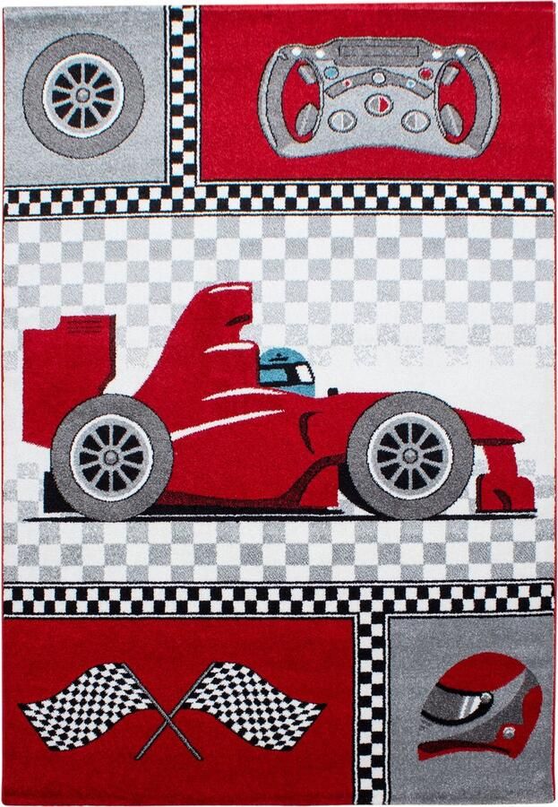 Pochon Tapijt Kids Rood 200x140x1 1 Vloerkleed Race Auto Hoogpolige Vloerkleed voor Kinderkamer Speelkleed Rechthoekige Tapijt Rechthoekige Vloerkleed