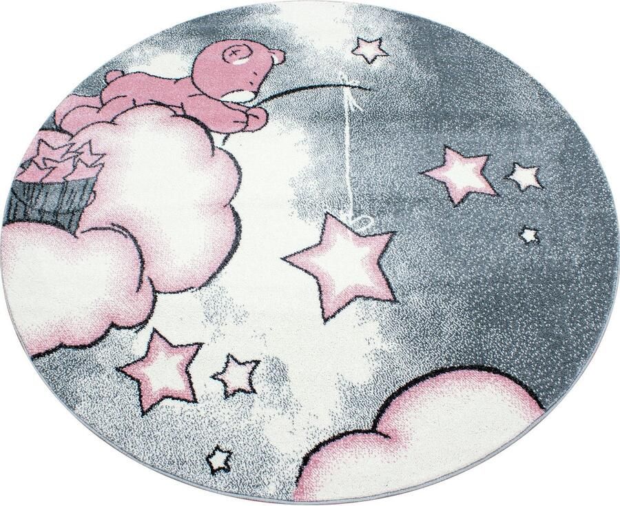 Pochon Tapijt Kids Roze 120x120x1 1 Vloerkleed Eenhoorn Hoogpolige Vloerkleed voor Kinderkamer Speelkleed Ronde Vloerkleed Ronde Tapijt - Foto 3