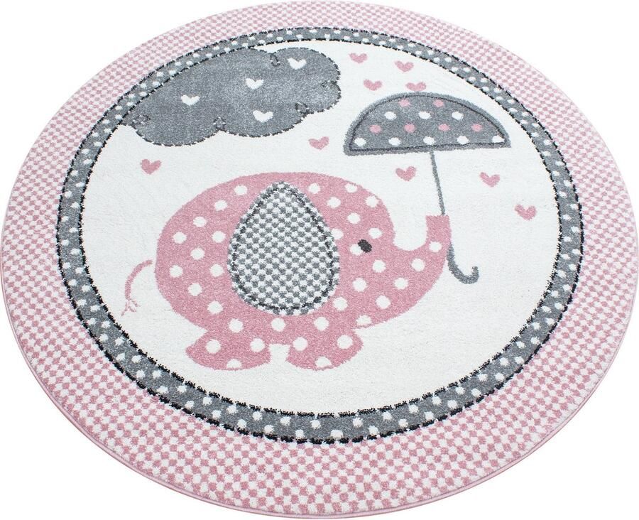 Pochon Tapijt Kids Roze 120x120x1 1 Vloerkleed Eenhoorn Hoogpolige Vloerkleed voor Kinderkamer Speelkleed Ronde Vloerkleed Ronde Tapijt - Foto 5