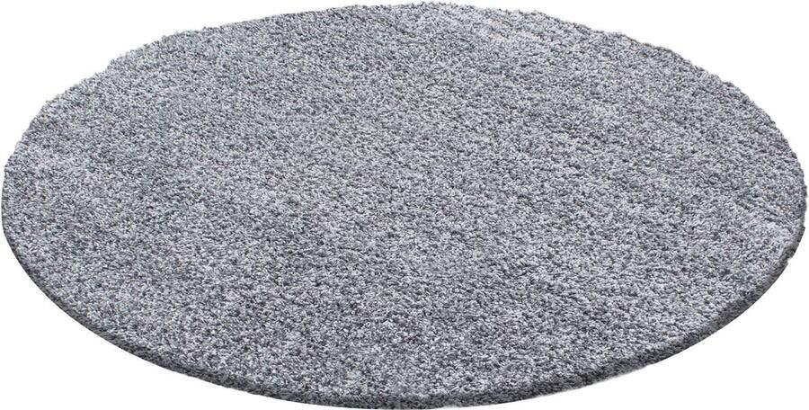 Pochon Tapijt Life Lichtgrijs 80x80x3 Vloerkleed Effen Hoogpolige Vloerkleed Ronde Vloerkleed Ronde Tapijt