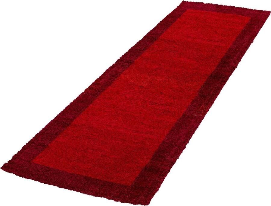 Pochon Tapijt Life Rood 250x80x3 Vloerkleed Geruit Hoogpolige Vloerkleed Rechthoekige Tapijt Rechthoekige Vloerkleed - Foto 2