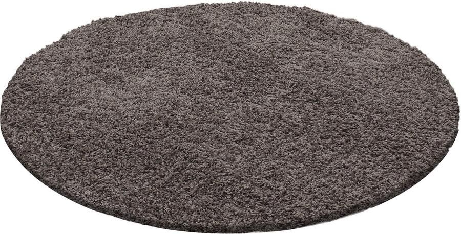 Pochon Tapijt Life Taupe 80x80x3 Vloerkleed Effen Hoogpolige Vloerkleed Ronde Vloerkleed Ronde Tapijt