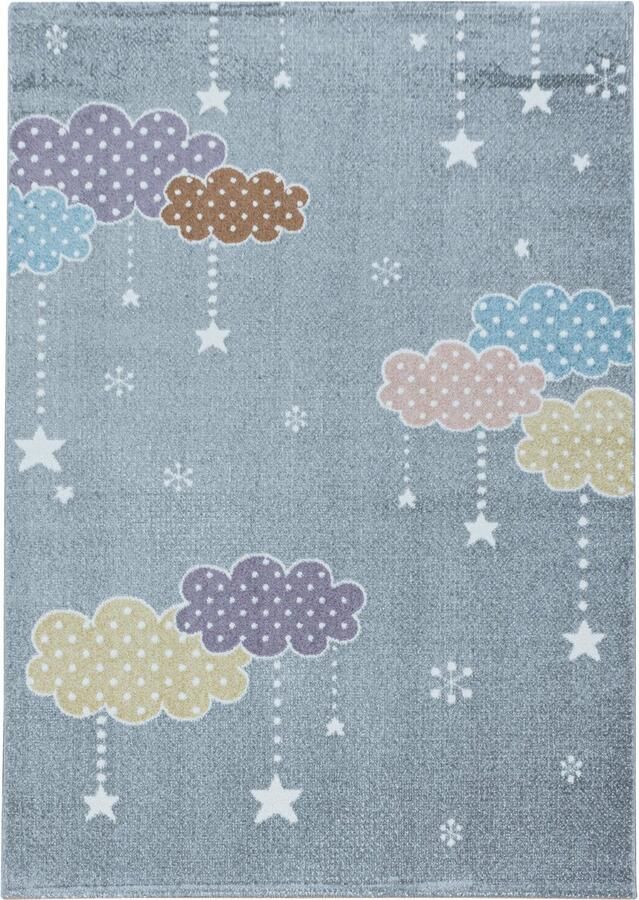 Pochon Tapijt Lucky Grijs 200x140x0 9 Vloerkleed Maan en Sterren Laagpolige Vloerkleed Kortpolige Vloerkleed voor Kinderkamer Speelkleed Rechthoekige Tapijt Rechthoekige Vloerkleed