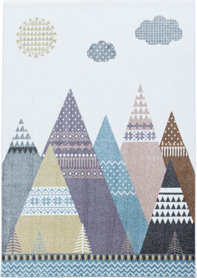 Pochon Tapijt Lucky Veelkleurig 200x140x0 9 Vloerkleed Bergen Laagpolige Vloerkleed Kortpolige Vloerkleed voor Kinderkamer Speelkleed Rechthoekige Tapijt Rechthoekige Vloerkleed