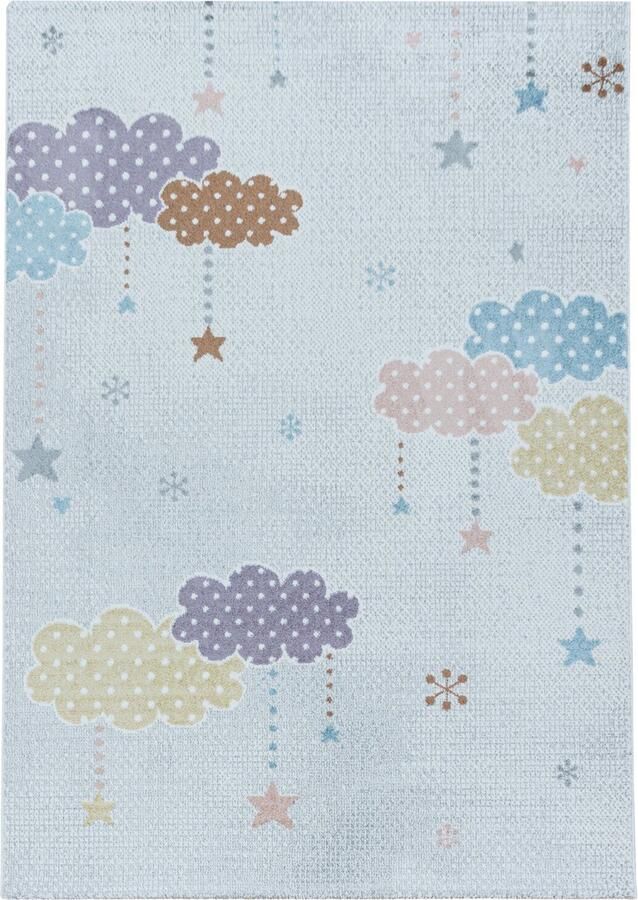 Pochon Tapijt Lucky Wit 230x160x0 9 Vloerkleed Maan en Sterren Laagpolige Vloerkleed Kortpolige Vloerkleed voor Kinderkamer Speelkleed Rechthoekige Tapijt Rechthoekige Vloerkleed