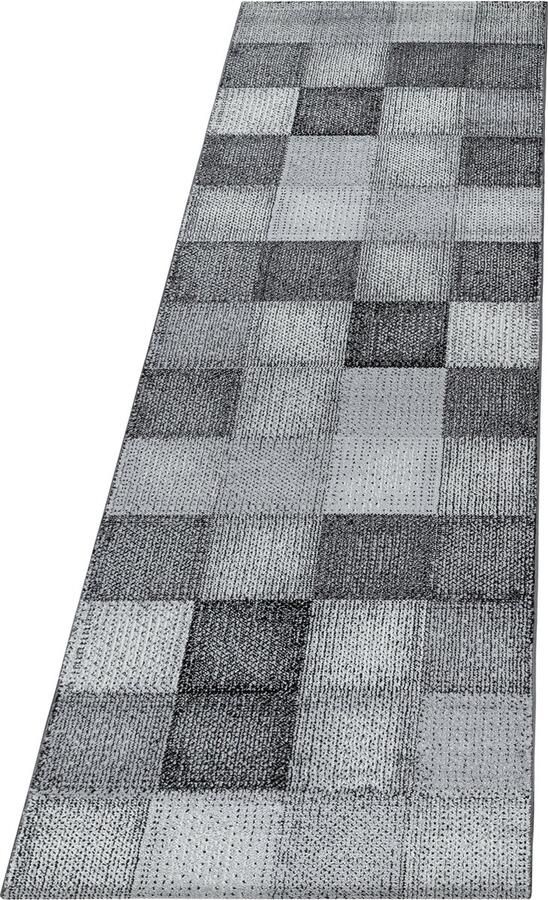 Pochon Tapijt Ottawa Grijs 250x80x0 8 Vloerkleed Geruit Laagpolige Vloerkleed Kortpolige Vloerkleed Rechthoekige Tapijt Rechthoekige Vloerkleed