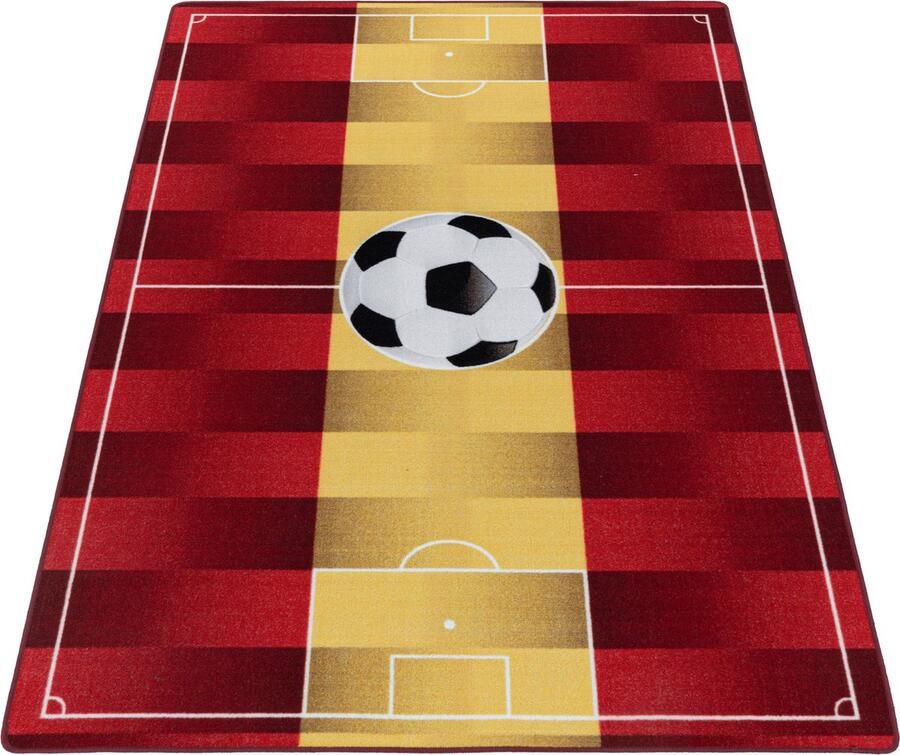 Pochon Tapijt Play Geel 230x160x0 7 Vloerkleed Voetbal Laagpolige Vloerkleed Kortpolige Vloerkleed voor Kinderkamer Speelkleed Rechthoekige Tapijt Rechthoekige Vloerkleed
