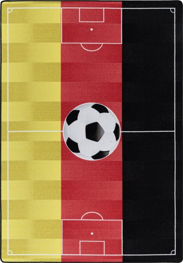 Pochon Tapijt Play Rood 230x160x0 7 Vloerkleed Voetbal Laagpolige Vloerkleed Kortpolige Vloerkleed voor Kinderkamer Speelkleed Rechthoekige Tapijt Rechthoekige Vloerkleed