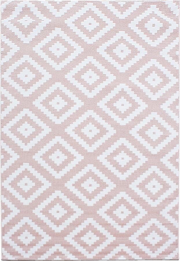 Pochon Tapijt Plus Roze 200x140x0 6 Vloerkleed Geometrisch Laagpolige Vloerkleed Kortpolige Vloerkleed Rechthoekige Tapijt Rechthoekige Vloerkleed - Foto 2