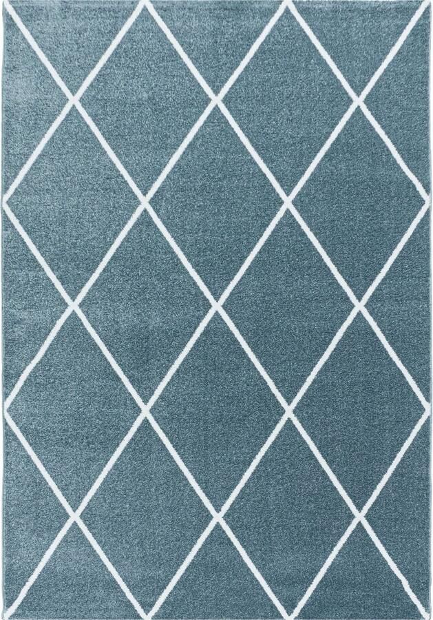 Pochon Tapijt Rio Blauw 290x200x1 1 Vloerkleed Geometrisch Hoogpolige Vloerkleed Rechthoekige Tapijt Rechthoekige Vloerkleed