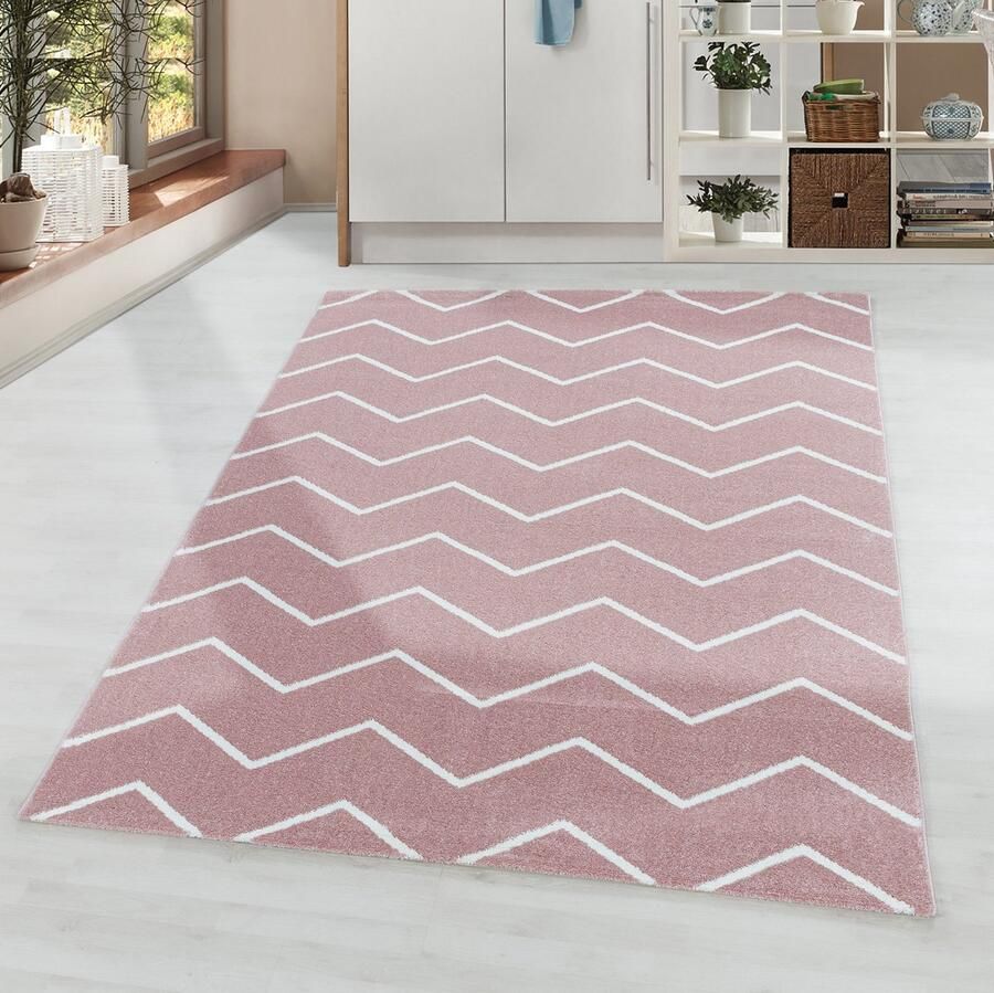 Pochon Tapijt Rio Roze 200x140x1 1 Vloerkleed Geometrisch Hoogpolige Vloerkleed Rechthoekige Tapijt Rechthoekige Vloerkleed