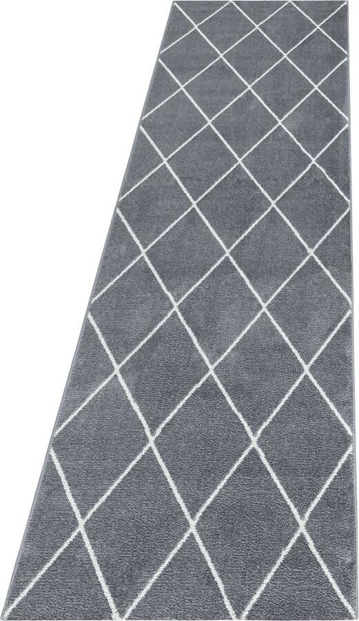 Pochon Tapijt Rio Zilver 250x80x1 1 Vloerkleed Geometrisch Hoogpolige Vloerkleed Rechthoekige Tapijt Rechthoekige Vloerkleed