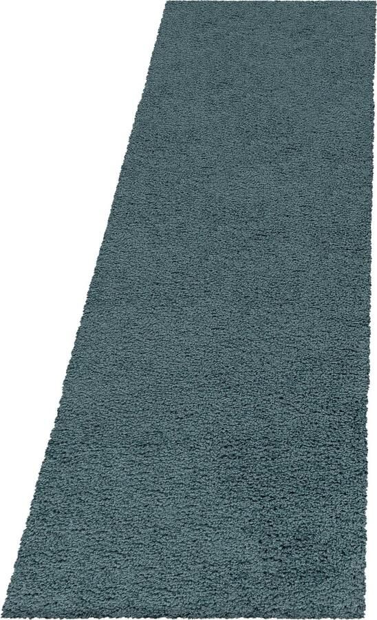 Pochon Tapijt Sydney Blauw 250x80x3 Vloerkleed Effen Hoogpolige Vloerkleed Rechthoekige Tapijt Rechthoekige Vloerkleed