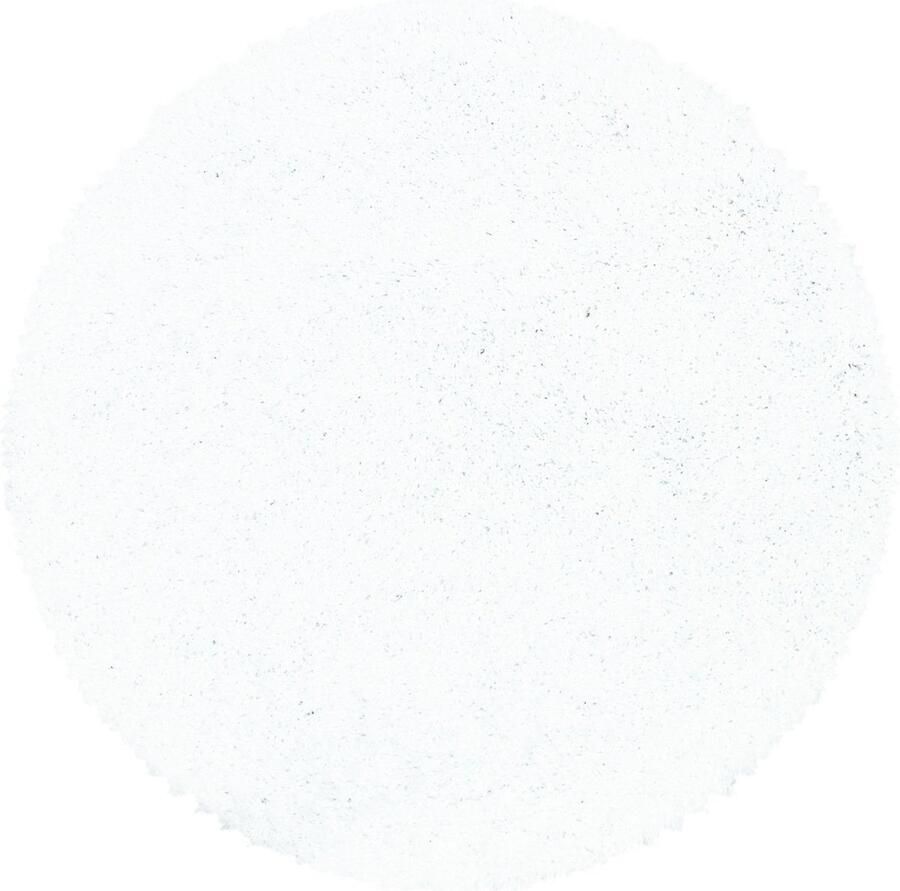 Pochon Tapijt Sydney Wit 160x160x3 Vloerkleed Effen Hoogpolige Vloerkleed Ronde Vloerkleed Ronde Tapijt