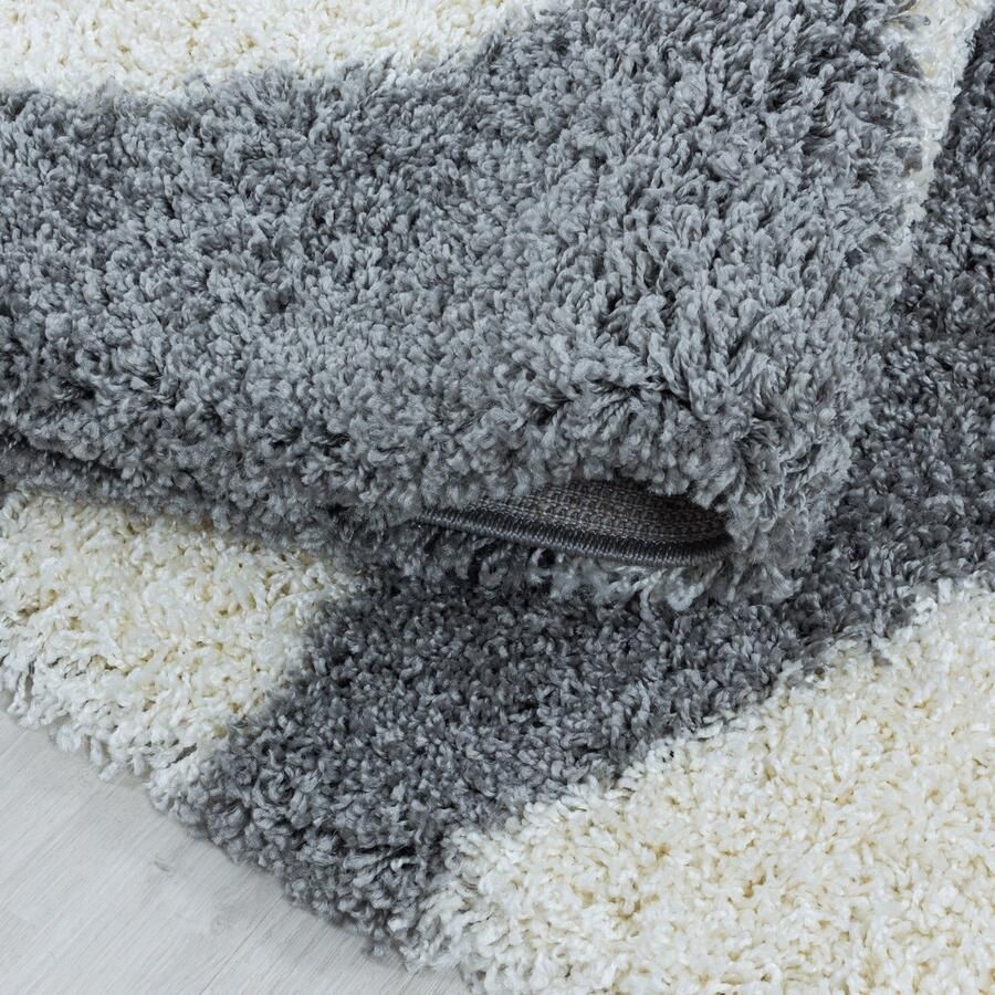 Pochon Tapijt Tango Grijs 170x120x3 Vloerkleed Geometrisch Hoogpolige Vloerkleed Rechthoekige Tapijt Rechthoekige Vloerkleed