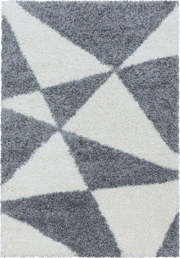 Pochon Tapijt Tango Grijs 340x240x3 Vloerkleed Geometrisch Hoogpolige Vloerkleed Rechthoekige Tapijt Rechthoekige Vloerkleed