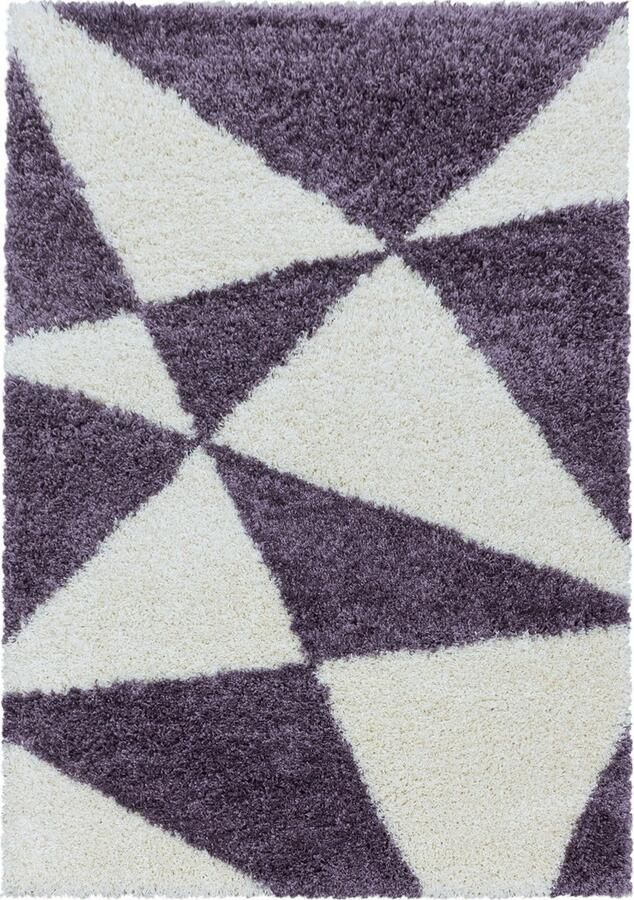 Pochon Tapijt Tango Paars 230x160x3 Vloerkleed Geometrisch Hoogpolige Vloerkleed Rechthoekige Tapijt Rechthoekige Vloerkleed