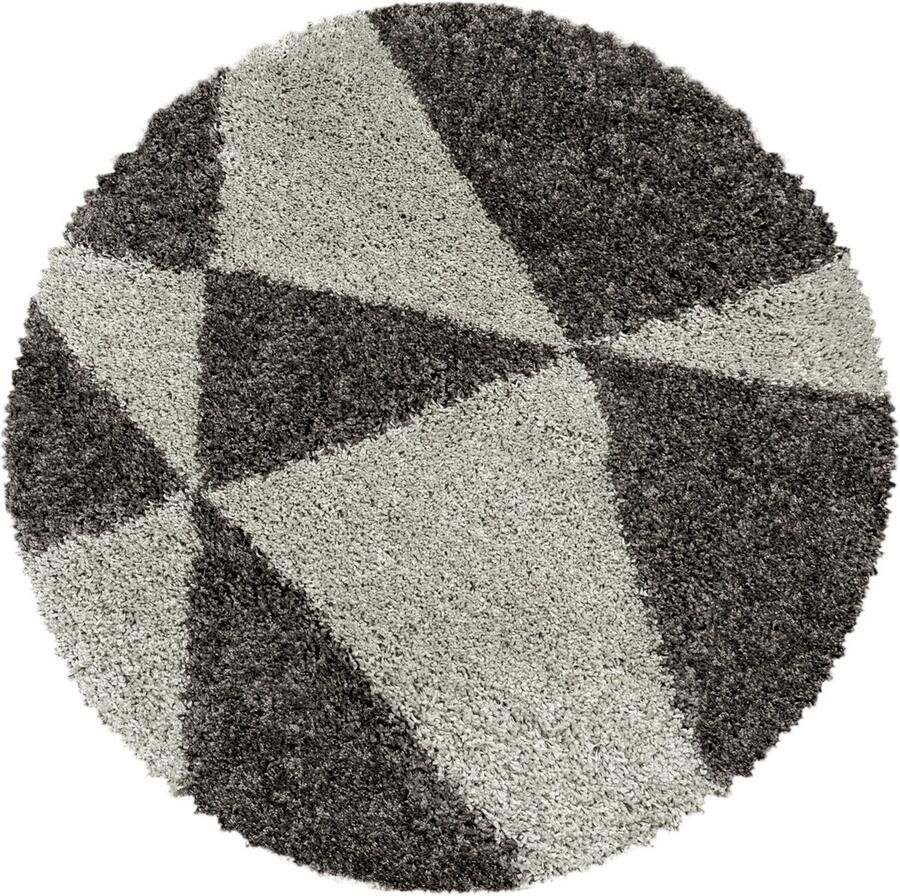Pochon Tapijt Tango Taupe 160x160x3 Vloerkleed Geometrisch Hoogpolige Vloerkleed Ronde Vloerkleed Ronde Tapijt