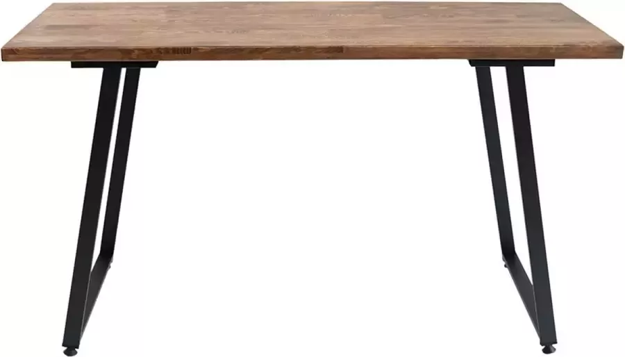 Pochon Wood Massief Houten Bureau Verstelbare Metalen Poten 100% Natuurlijke Dennenhout 139x59x75 cm