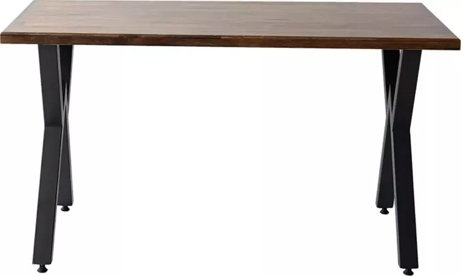 Pochon Massief Houten Bureau X-vorm Poten 100% Dennenhout Bruin Laagpolige Vloerkleed Kortpolige Vloerkleed - Foto 2
