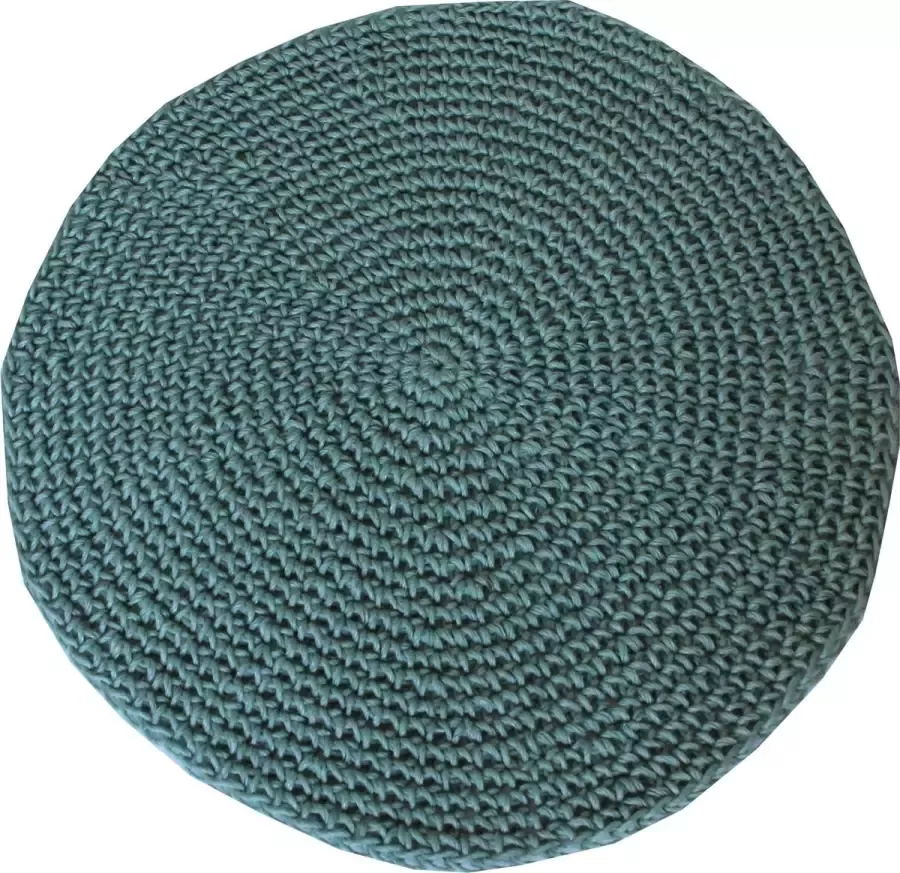 Poefenzo Gehaakt Vloerkleed Jute Touw Mint Landelijk 90 centimeter