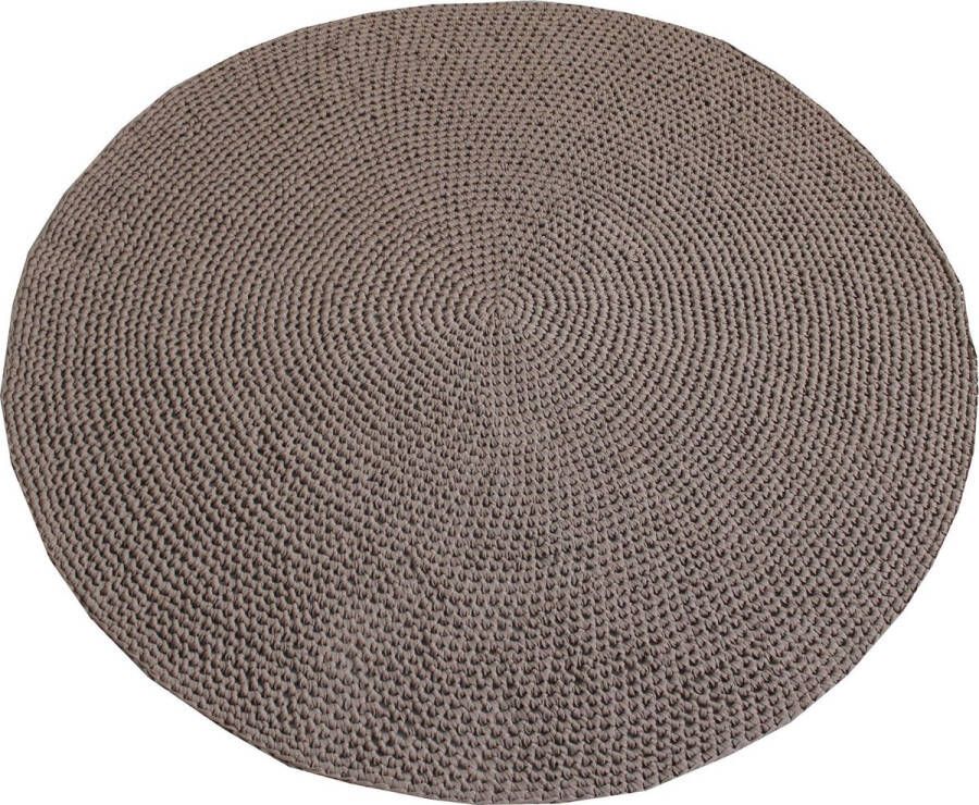 Poefenzo Rond Gehaakt Vloerkleed Beige 180 centimeter