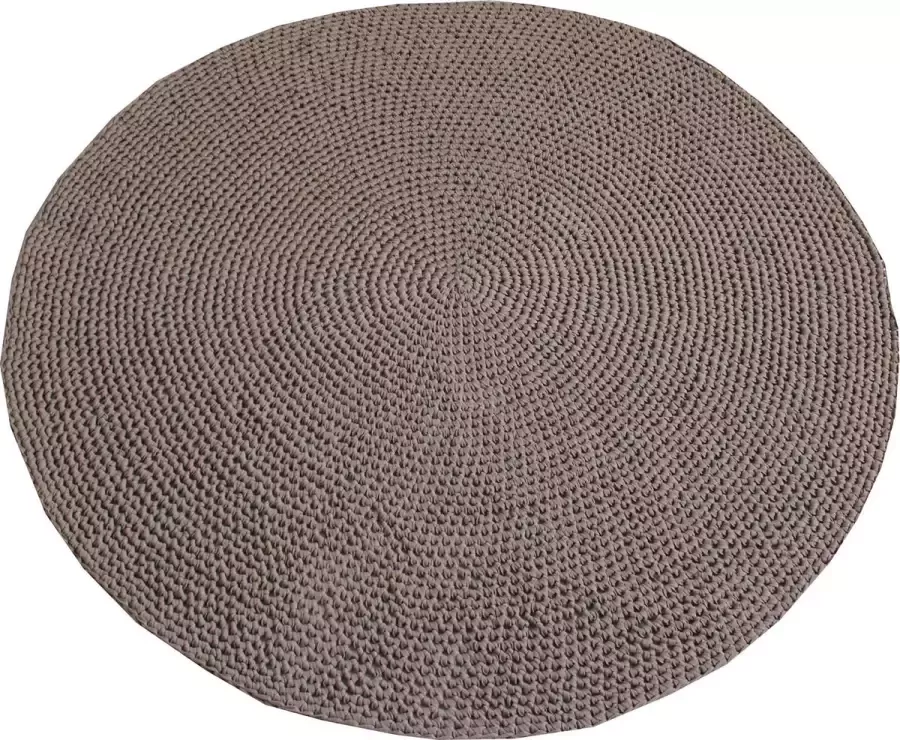 Poefenzo Rond Gehaakt Vloerkleed Beige 180 centimeter