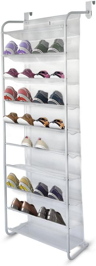 Polarbear Schoenenrek Deurhanger – Schoenenrek Deur – Schoenenrek Hangend – Deurrek – Schoenenopbergers – Opbergsysteem voor schoenen – Schoenen Organizer – Wit