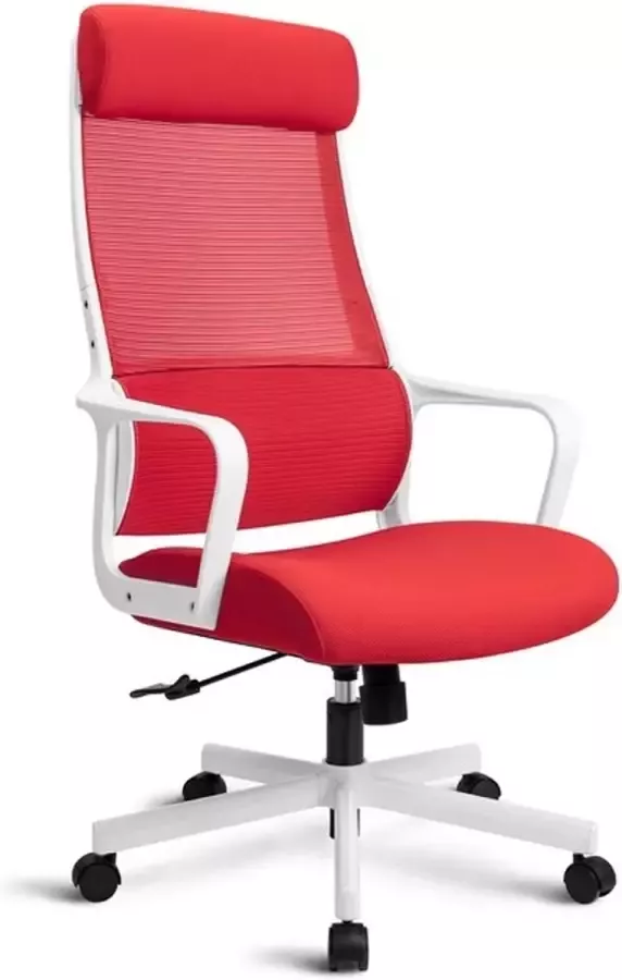 Polaza Bureaustoel Luxe bureaustoel Bureaustoelen Draaibaar Verstelbaar Mesh rugleuning Rood