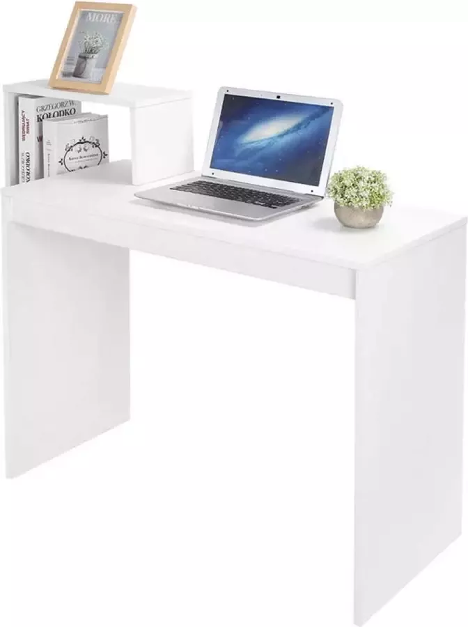 Polaza Computer Bureau Laptoptafel Leestafel Met opbergvakken Mini Bureau Ergonomisch Bijzettafel – Thuiswerken Wit