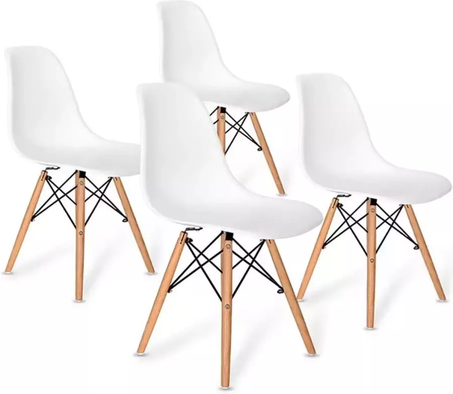 Polaza Eetkamerstoelen Set Van 4 – Design Stoelen – Stoel – Stoelen – Stoelen Eetkamerstoelen – Bureaustoel WIT