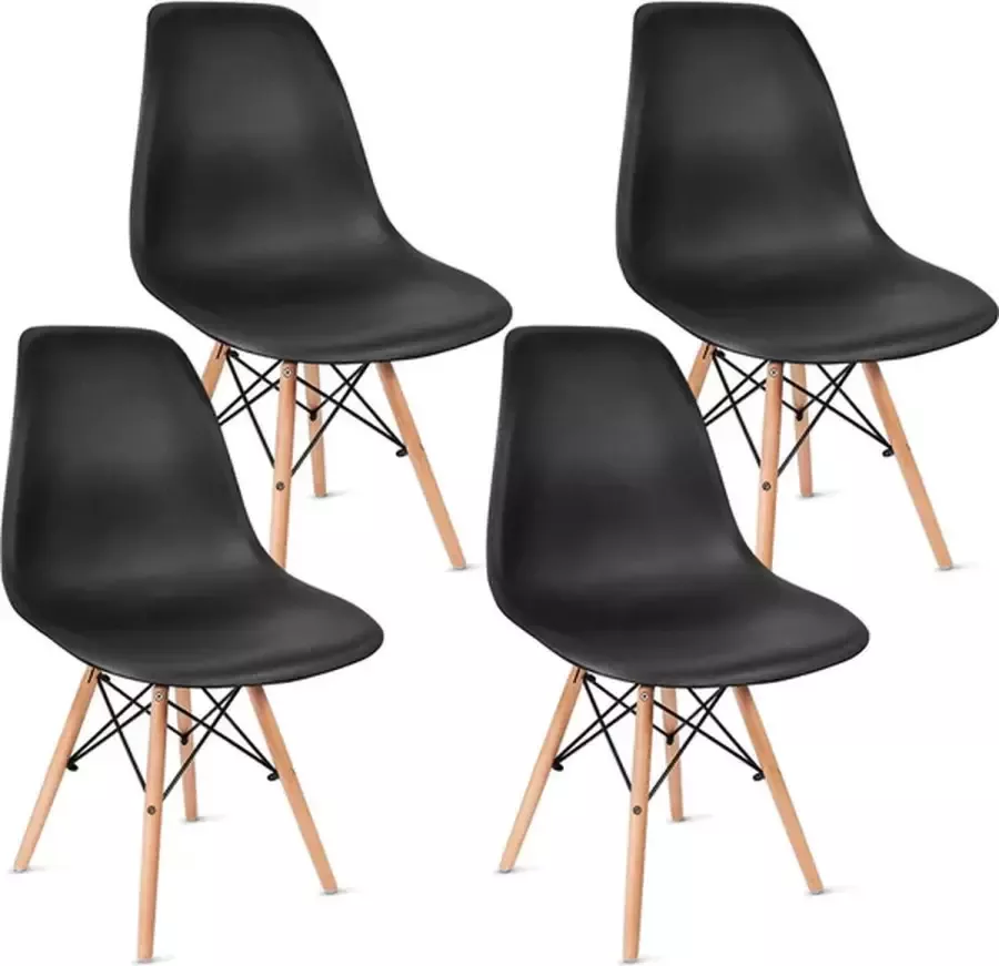 Polaza Eetkamerstoelen Set Van 4 – Design Stoelen – Stoel – Stoelen – Stoelen Eetkamerstoelen – Bureaustoel ZWART