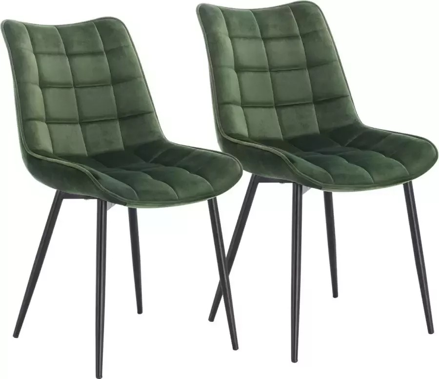 Polaza Home Eetkamerstoelen set van 2 – Eetkamerstoel – Eetkamerstoelen – Eetkamerstoel Velvet Groen