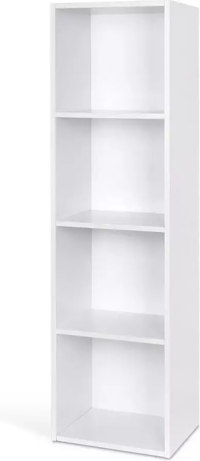 Polaza Home Polaza 4 laagse Boekenkast Opbergkast Kasten Kast Organizer Wit 30X30X106CM