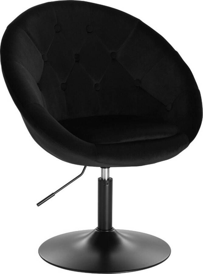 Polaza ️ Luxe Stoel Velvet Fauteuil Stoel Luxe Eetkamerstoel Stof Lounge Stoel Draaibaar Zwart