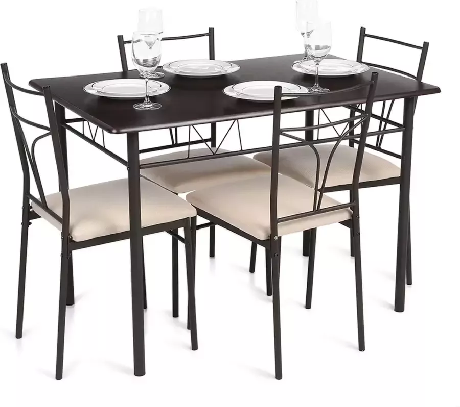 Polaza Tafelset Eetkamerset Tafel Met 4 Stoelen Eetkamerset 4 Stoelen Woonkamer Set