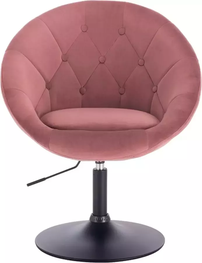 Polaza ️ Luxe Stoel Velvet Fauteuil Stoel Luxe Eetkamerstoel Stof Lounge Stoel Draaibaar Roze