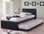 Poldimar Bed met onderschuifbed Rodan 90x200 Zwart - Thumbnail 1