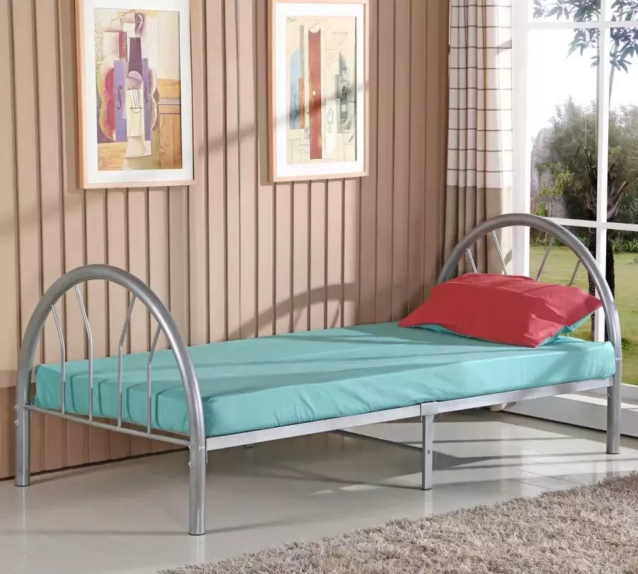 Poldimar Bed metaal Camille eenpersoons 90x200 Grijs inclusief bodem goedkope promobed - Foto 2